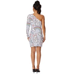 Long Sleeve One Shoulder Mini Dress 