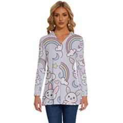 Long Sleeve Drawstring Hooded Top 