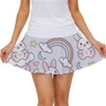 Seamless Pattern With Cute Rabbit Character Women s Skort