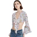 Trumpet Sleeve Cropped Top 