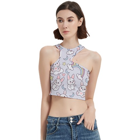 Seamless Pattern With Cute Rabbit Character Cut Out Top from ArtsNow.com