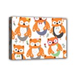 Cute Colorful Owl Cartoon Seamless Pattern Mini Canvas 7  x 5  (Stretched)