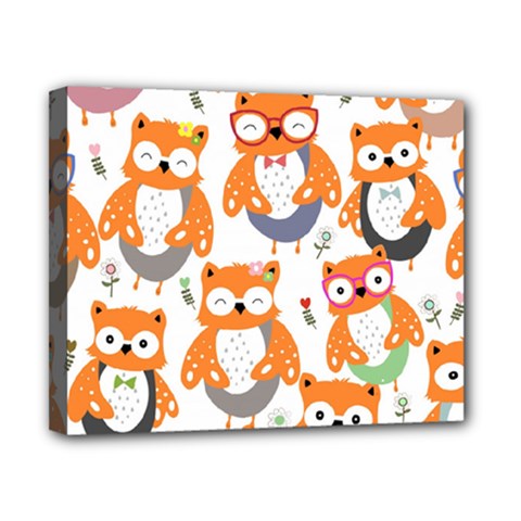 Cute Colorful Owl Cartoon Seamless Pattern Canvas 10  x 8  (Stretched) from ArtsNow.com