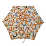 Cute Colorful Owl Cartoon Seamless Pattern Mini Folding Umbrellas