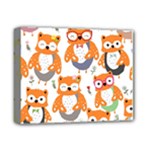 Cute Colorful Owl Cartoon Seamless Pattern Deluxe Canvas 14  x 11  (Stretched)