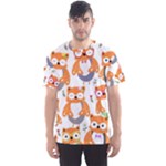 Cute Colorful Owl Cartoon Seamless Pattern Men s Sport Mesh T-Shirt