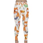Cute Colorful Owl Cartoon Seamless Pattern Classic Yoga Leggings