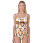 Cute Colorful Owl Cartoon Seamless Pattern Camisole Leotard 