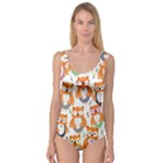 Cute Colorful Owl Cartoon Seamless Pattern Princess Tank Leotard 