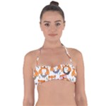 Cute Colorful Owl Cartoon Seamless Pattern Tie Back Bikini Top