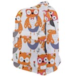 Cute Colorful Owl Cartoon Seamless Pattern Classic Backpack
