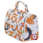 Cute Colorful Owl Cartoon Seamless Pattern Satchel Handbag