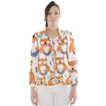 Cute Colorful Owl Cartoon Seamless Pattern Women s Windbreaker