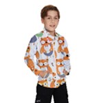 Cute Colorful Owl Cartoon Seamless Pattern Kids  Windbreaker