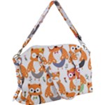 Cute Colorful Owl Cartoon Seamless Pattern Canvas Crossbody Bag