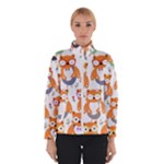 Cute Colorful Owl Cartoon Seamless Pattern Women s Bomber Jacket