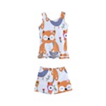 Cute Colorful Owl Cartoon Seamless Pattern Kids  Boyleg Swimsuit
