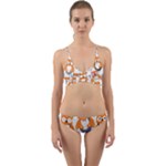 Cute Colorful Owl Cartoon Seamless Pattern Wrap Around Bikini Set