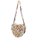 Cute Colorful Owl Cartoon Seamless Pattern Heart Shoulder Bag