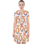 Cute Colorful Owl Cartoon Seamless Pattern Adorable in Chiffon Dress