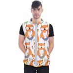Cute Colorful Owl Cartoon Seamless Pattern Men s Puffer Vest