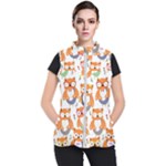 Cute Colorful Owl Cartoon Seamless Pattern Women s Puffer Vest