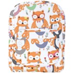 Cute Colorful Owl Cartoon Seamless Pattern Full Print Backpack