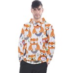 Cute Colorful Owl Cartoon Seamless Pattern Men s Pullover Hoodie