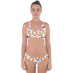 Cute Colorful Owl Cartoon Seamless Pattern Cross Back Hipster Bikini Set from ArtsNow.com