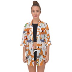 Open Front Chiffon Kimono 