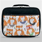 Cute Colorful Owl Cartoon Seamless Pattern Lunch Bag