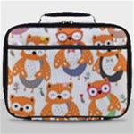 Cute Colorful Owl Cartoon Seamless Pattern Full Print Lunch Bag