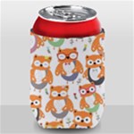 Cute Colorful Owl Cartoon Seamless Pattern Can Holder