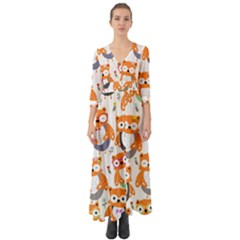 Button Up Boho Maxi Dress 