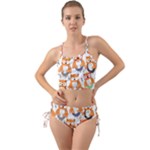 Cute Colorful Owl Cartoon Seamless Pattern Mini Tank Bikini Set