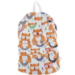 Cute Colorful Owl Cartoon Seamless Pattern Foldable Lightweight Backpack