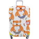 Cute Colorful Owl Cartoon Seamless Pattern Luggage Cover (Large)