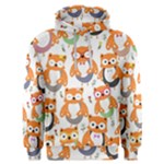 Cute Colorful Owl Cartoon Seamless Pattern Men s Overhead Hoodie
