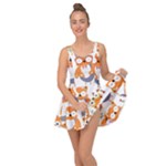 Cute Colorful Owl Cartoon Seamless Pattern Inside Out Casual Dress