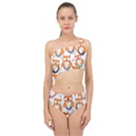 Cute Colorful Owl Cartoon Seamless Pattern Spliced Up Two Piece Swimsuit