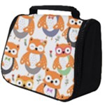Cute Colorful Owl Cartoon Seamless Pattern Full Print Travel Pouch (Big)