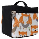 Cute Colorful Owl Cartoon Seamless Pattern Make Up Travel Bag (Big)