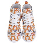 Cute Colorful Owl Cartoon Seamless Pattern Women s Lightweight High Top Sneakers
