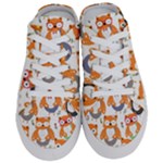 Cute Colorful Owl Cartoon Seamless Pattern Half Slippers