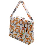 Cute Colorful Owl Cartoon Seamless Pattern Box Up Messenger Bag