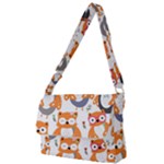 Cute Colorful Owl Cartoon Seamless Pattern Full Print Messenger Bag (S)