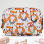Cute Colorful Owl Cartoon Seamless Pattern Make Up Pouch (Small)