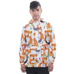 Cute Colorful Owl Cartoon Seamless Pattern Men s Front Pocket Pullover Windbreaker