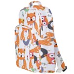 Cute Colorful Owl Cartoon Seamless Pattern Double Compartment Backpack