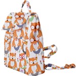 Cute Colorful Owl Cartoon Seamless Pattern Buckle Everyday Backpack